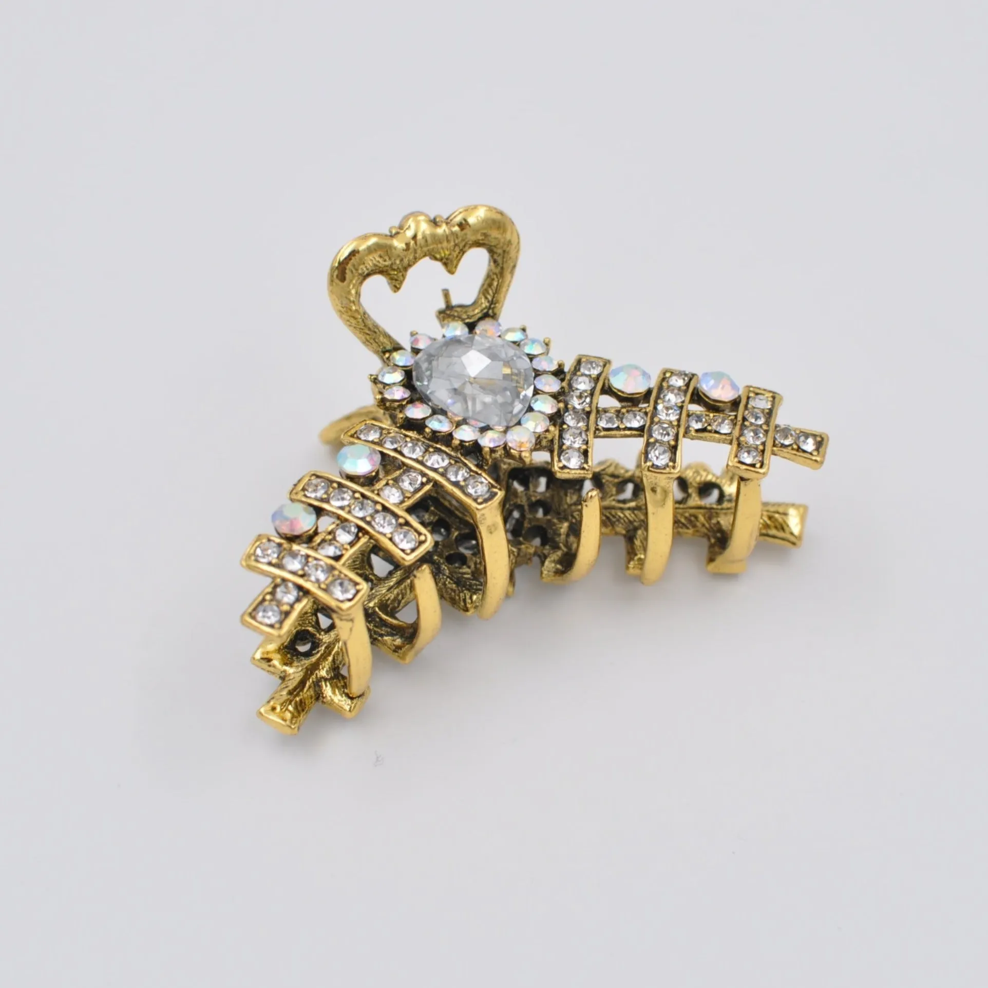 Gold Hair Clamp with Rhinestone