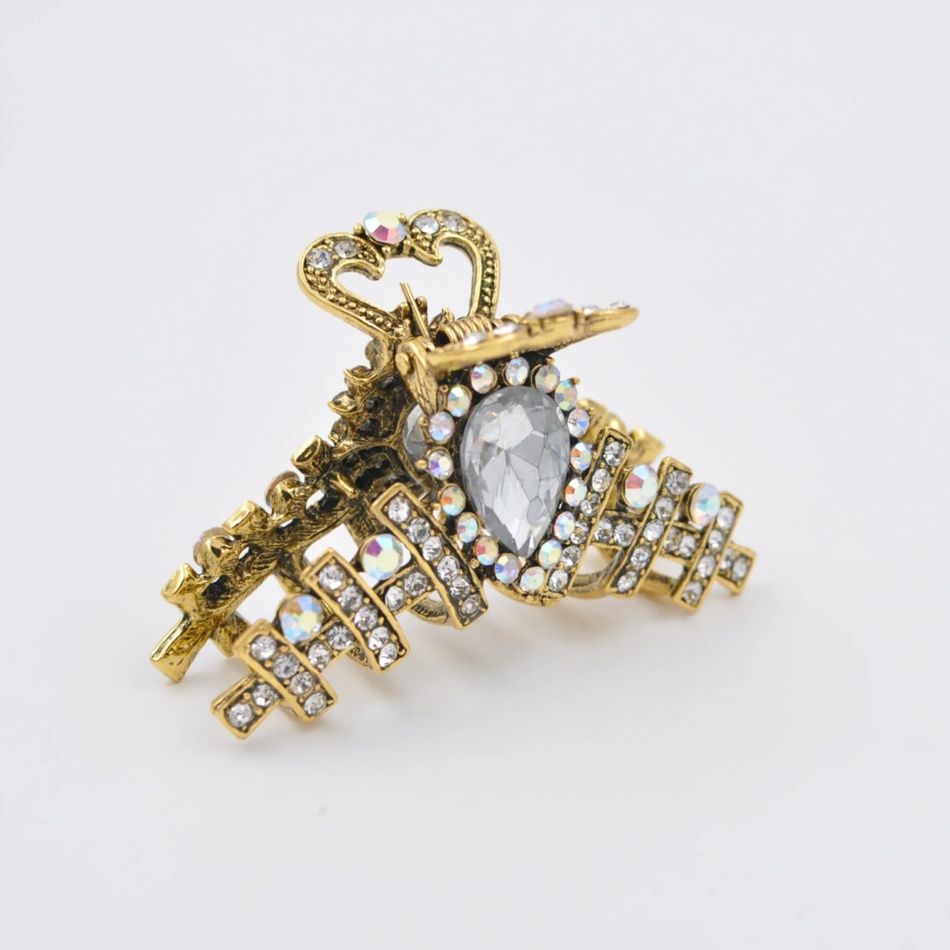 Gold Hair Clamp with Rhinestone