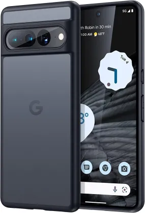 Google Pixel 7 Pro Case Translucent Hard Back Protective Slim Thin Matte Black Phone Cases Pixel 7 Pro 5G 6.7”