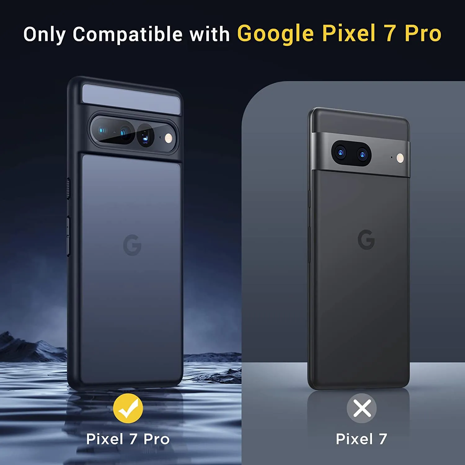 Google Pixel 7 Pro Case Translucent Hard Back Protective Slim Thin Matte Black Phone Cases Pixel 7 Pro 5G 6.7”