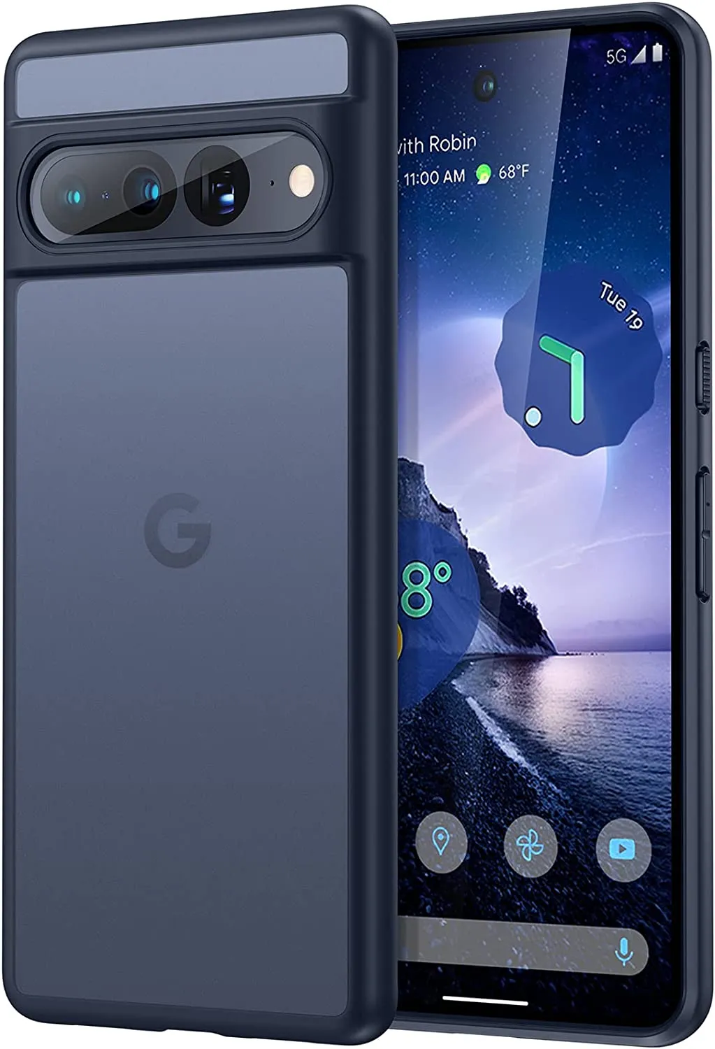 Google Pixel 7 Pro Case Translucent Hard Back Protective Slim Thin Matte Black Phone Cases Pixel 7 Pro 5G 6.7”