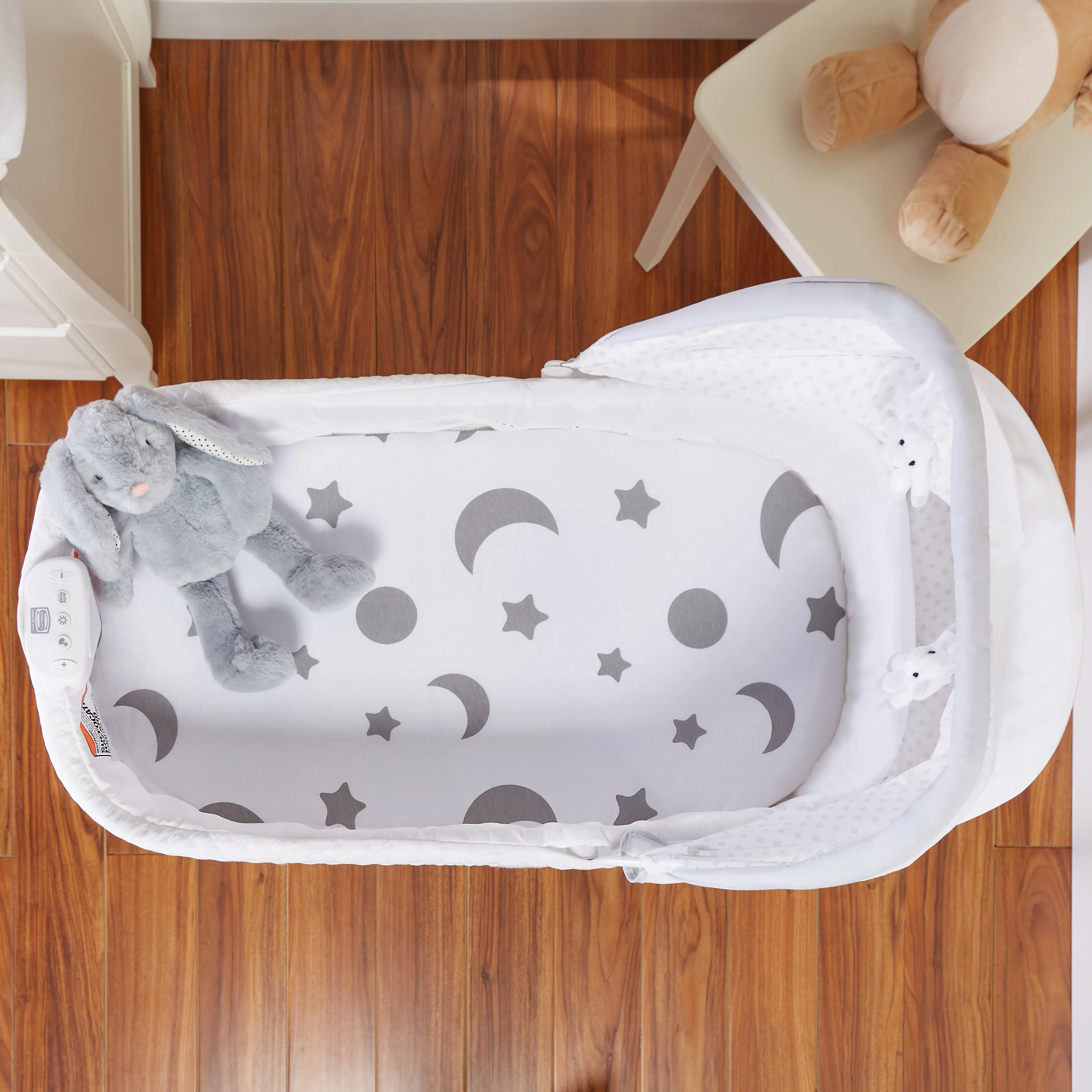 Gray/White Chevron & Moon Stars 2 Pack Bassinet Sheet Set