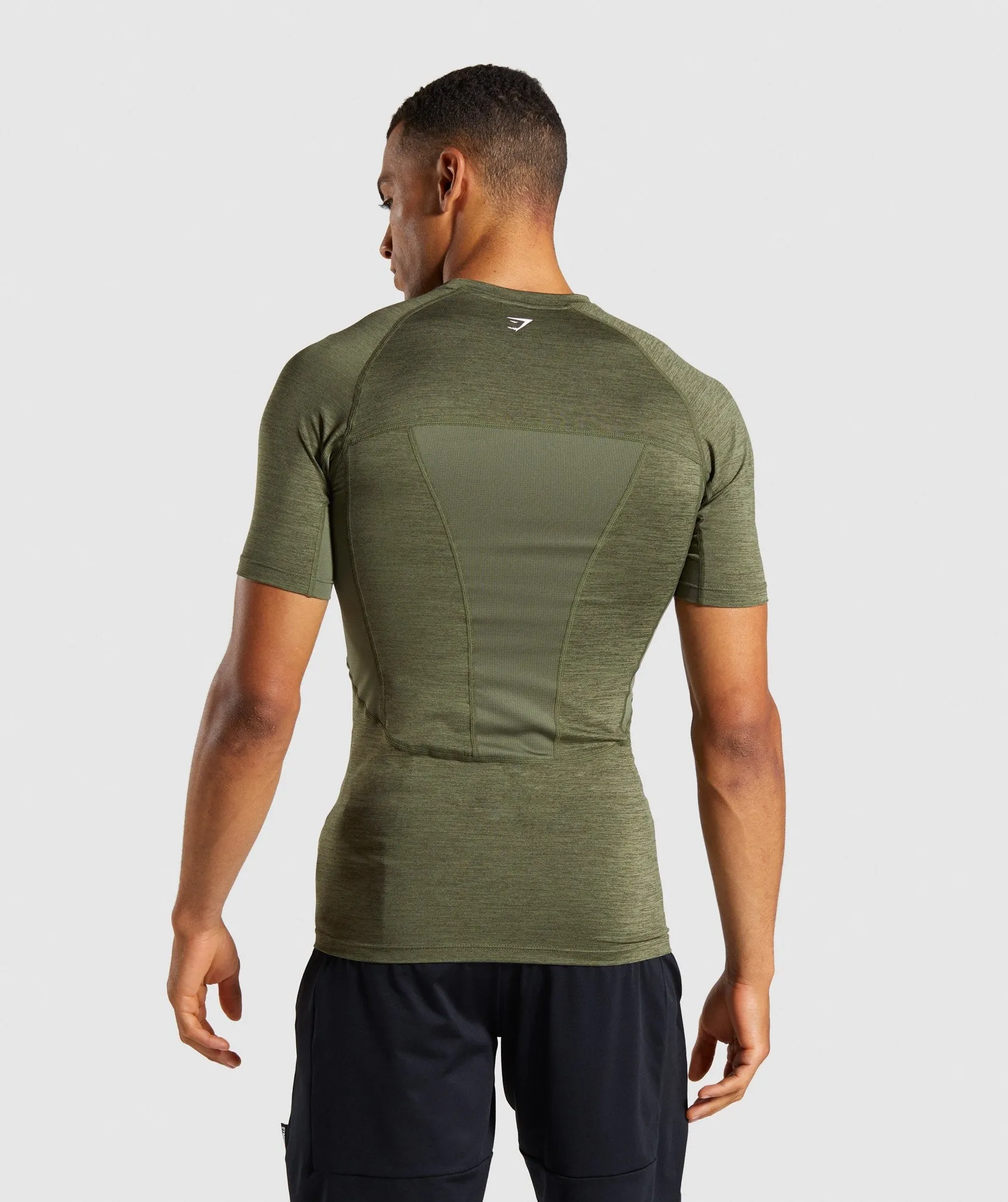 Gymshark Element  Baselayer T-Shirt - Dark Green Marl