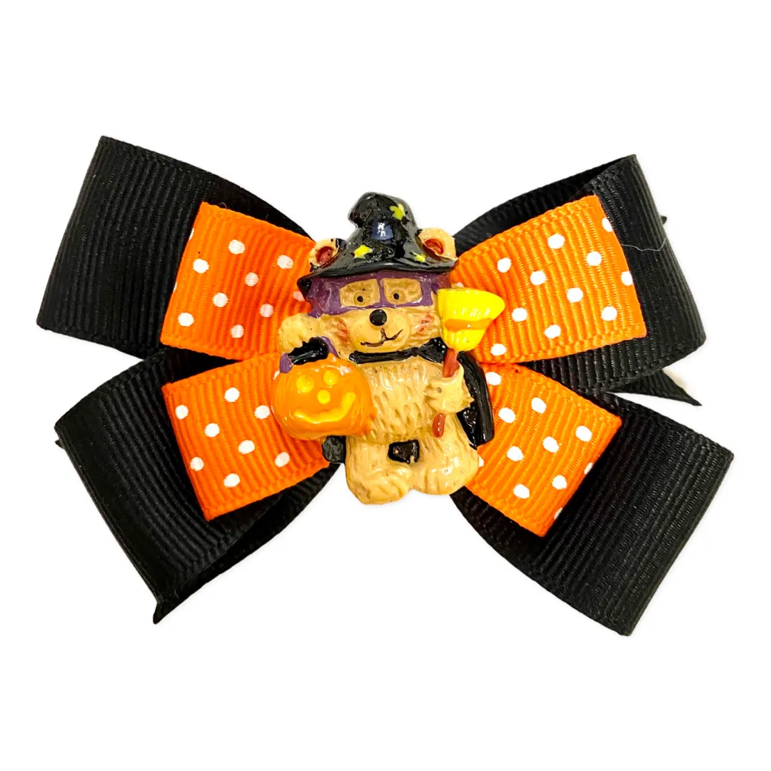 Halloween Witch Bear Bow on Clippie