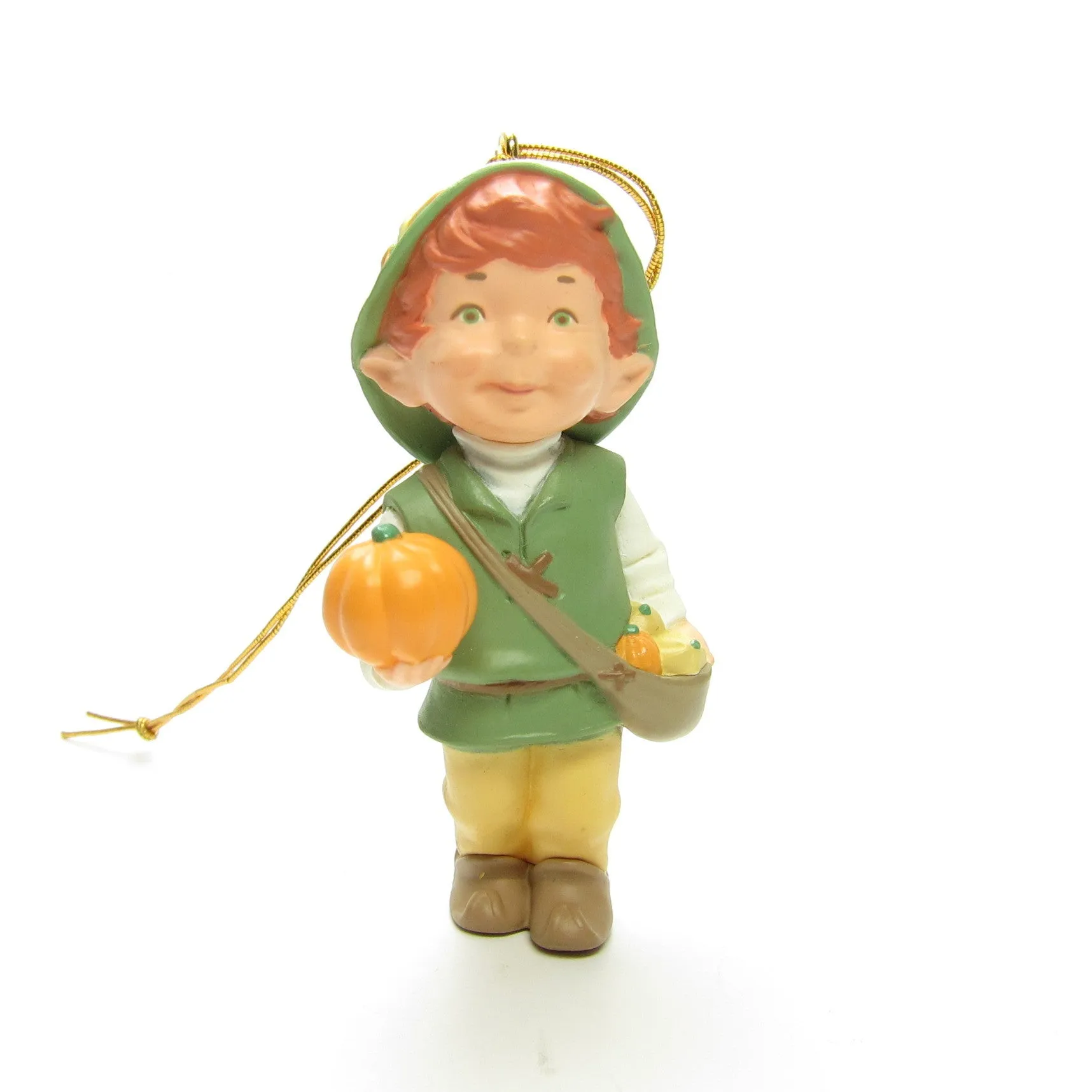 Harvest Joy Ornament Vintage 1994 Hallmark Garden Elves Collection Elf Boy