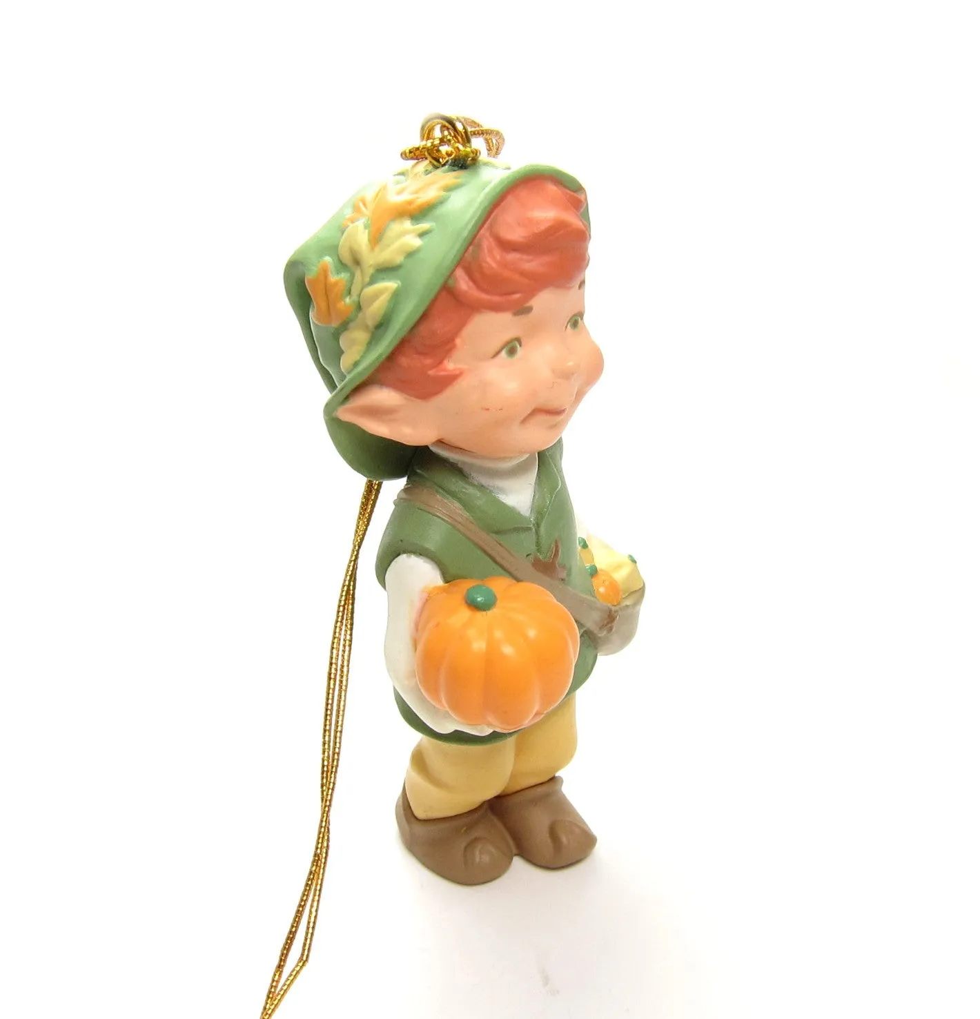 Harvest Joy Ornament Vintage 1994 Hallmark Garden Elves Collection Elf Boy