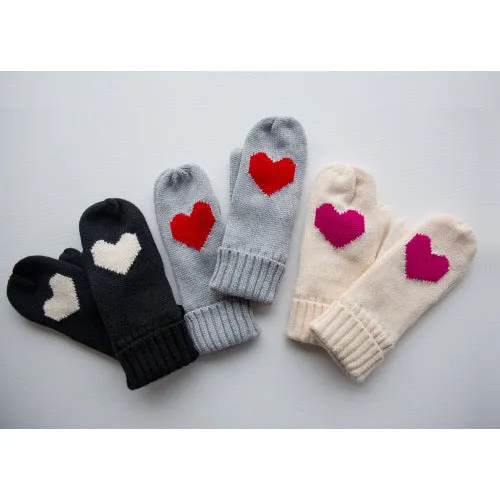 Heart Knit Mittens