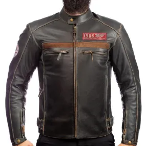 Heritage Retro Brown Motorcycle Leather Jacket