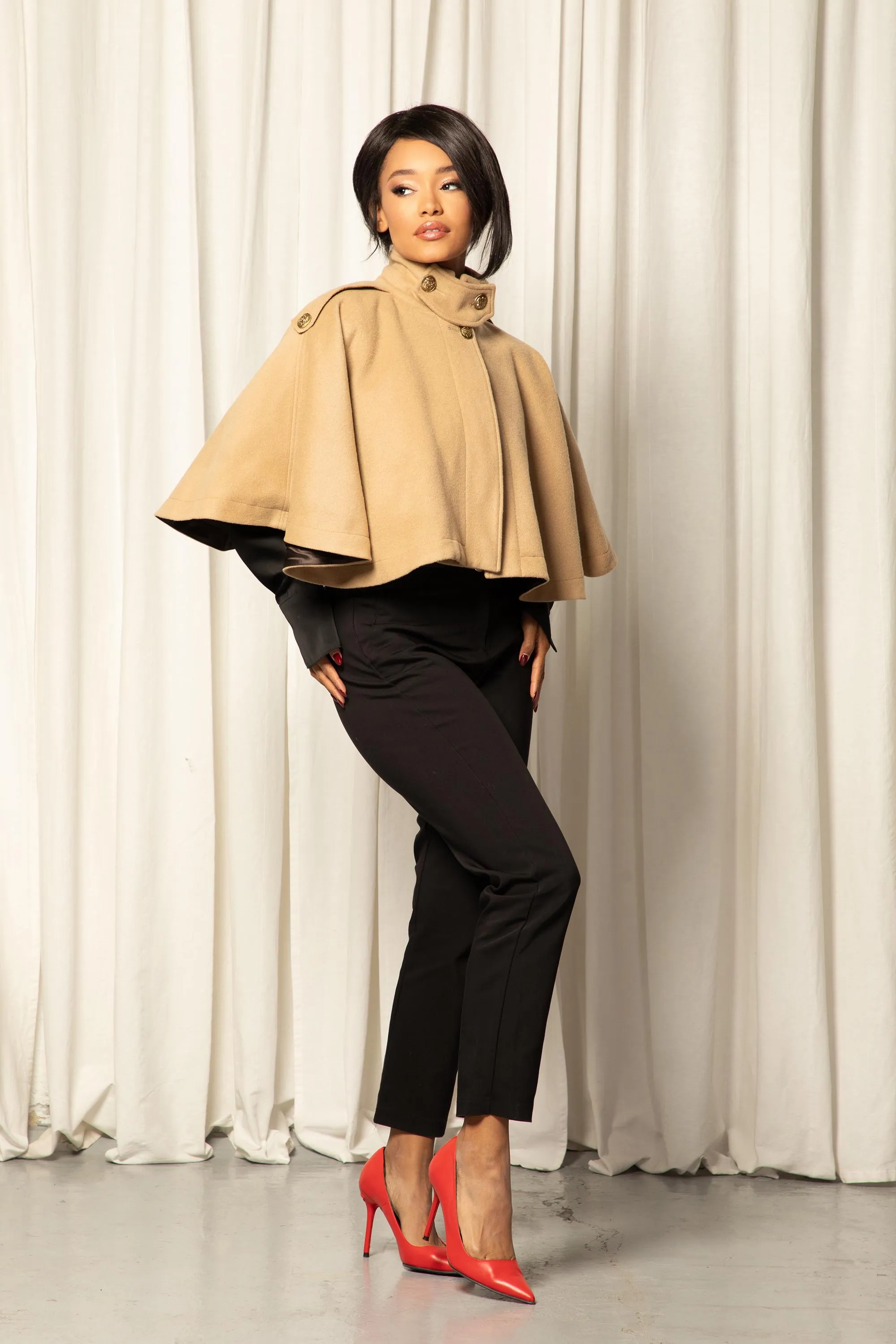 HIGH COLLAR PONCHO