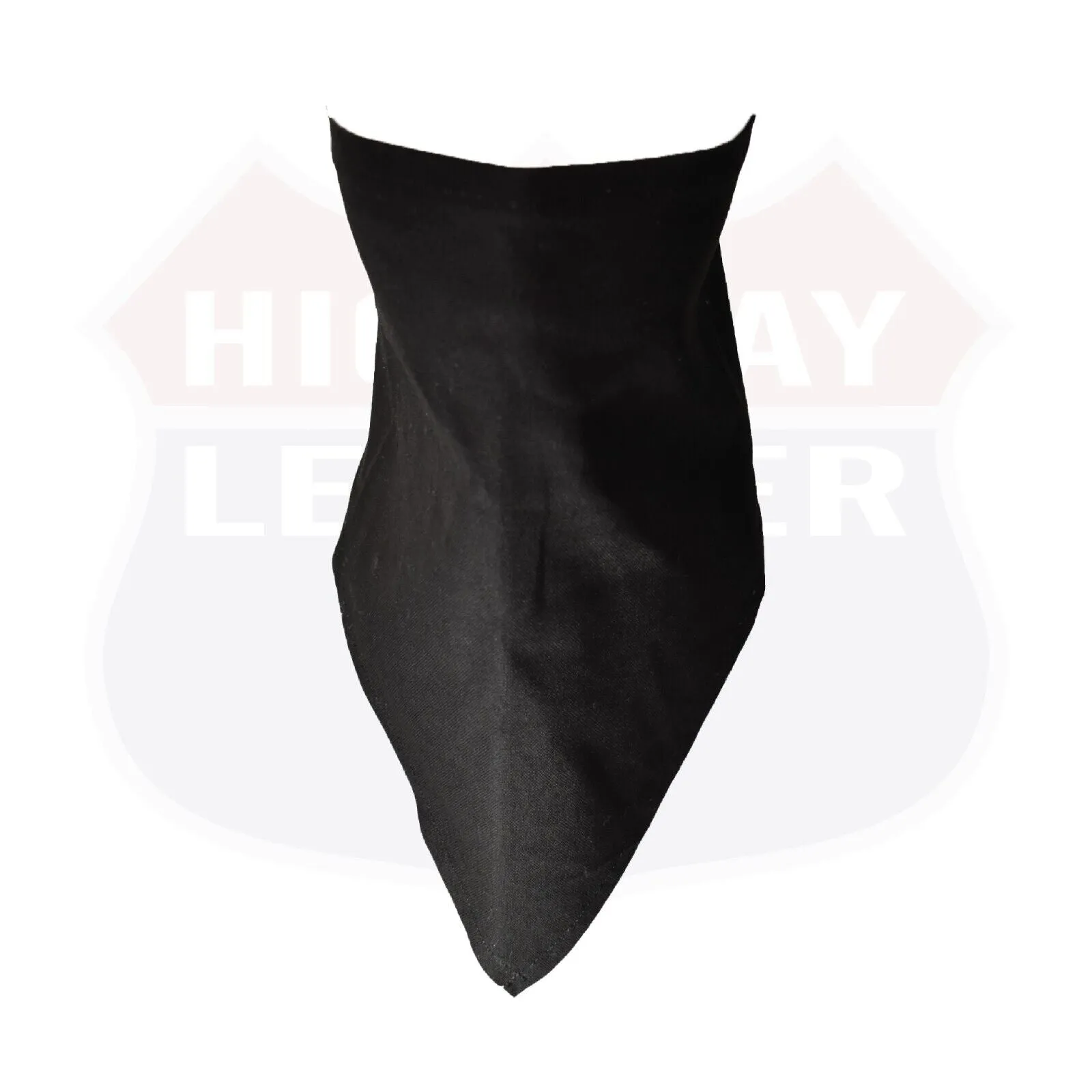 HL80302BLACK Face Mask Black Cotton Bandana Biker Facemask Triangle Headband Neck Ride Scarf