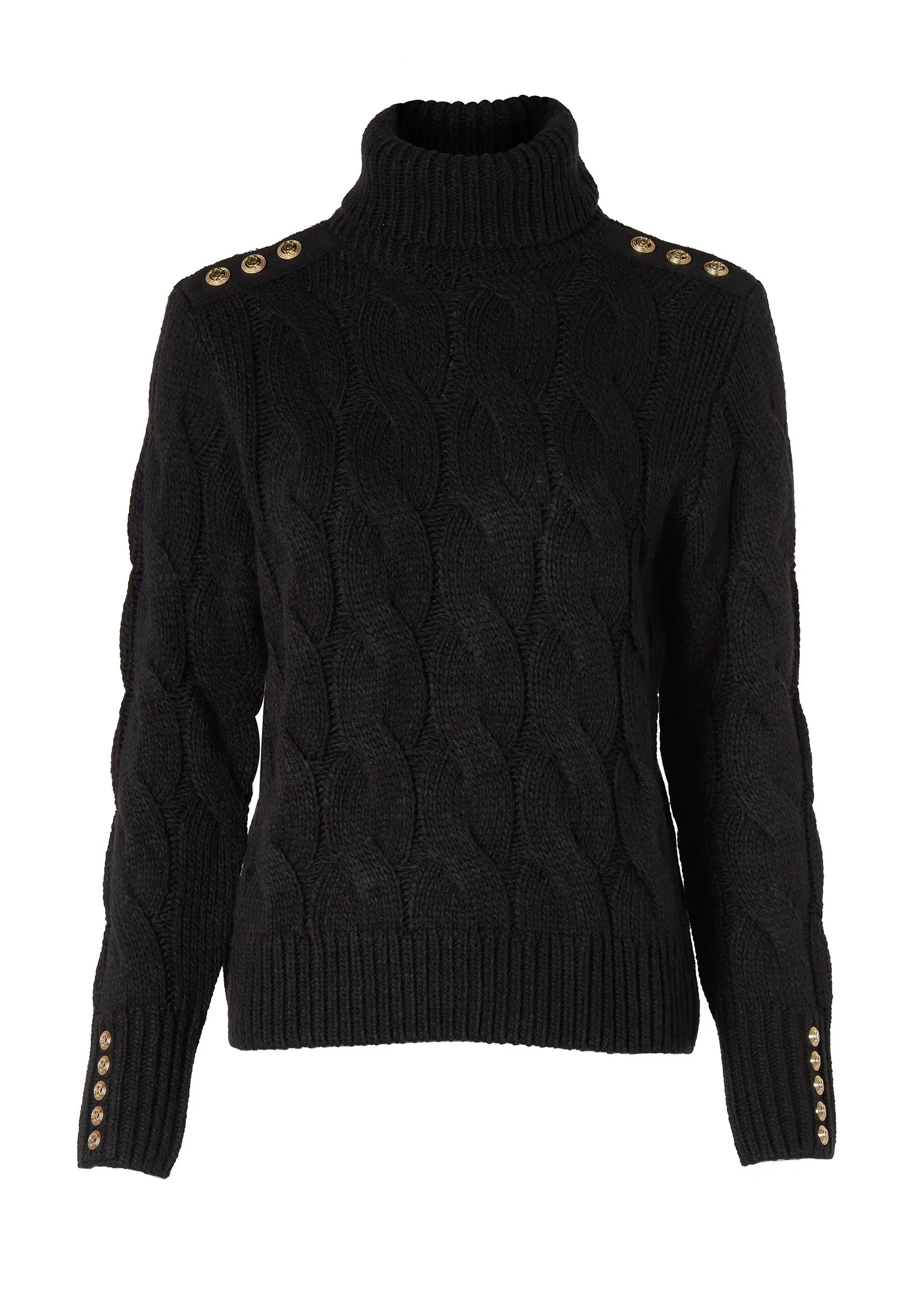 Holland Cooper Lucia Roll Neck Knit in Black