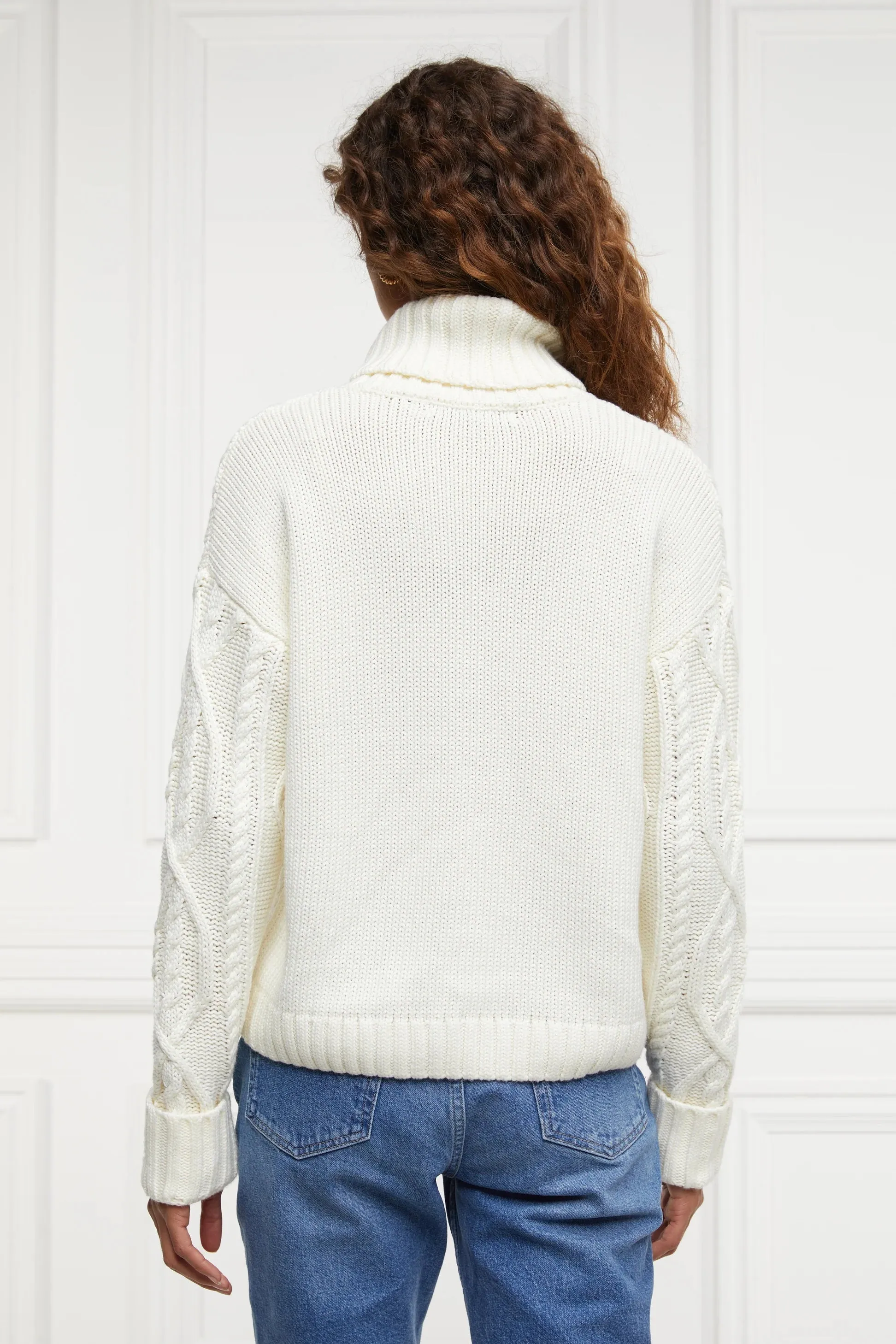 Holland Cooper Noveli Cable Knit in Oyster