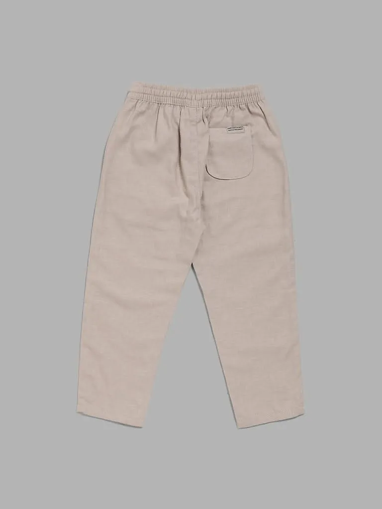 HOP Kids Beige Tapered Trousers