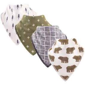 Hudson Baby Cotton Fleece Bandana Bibs, Bear