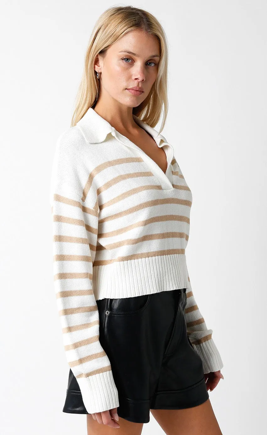 Jamie Stripe V-Neck Sweater