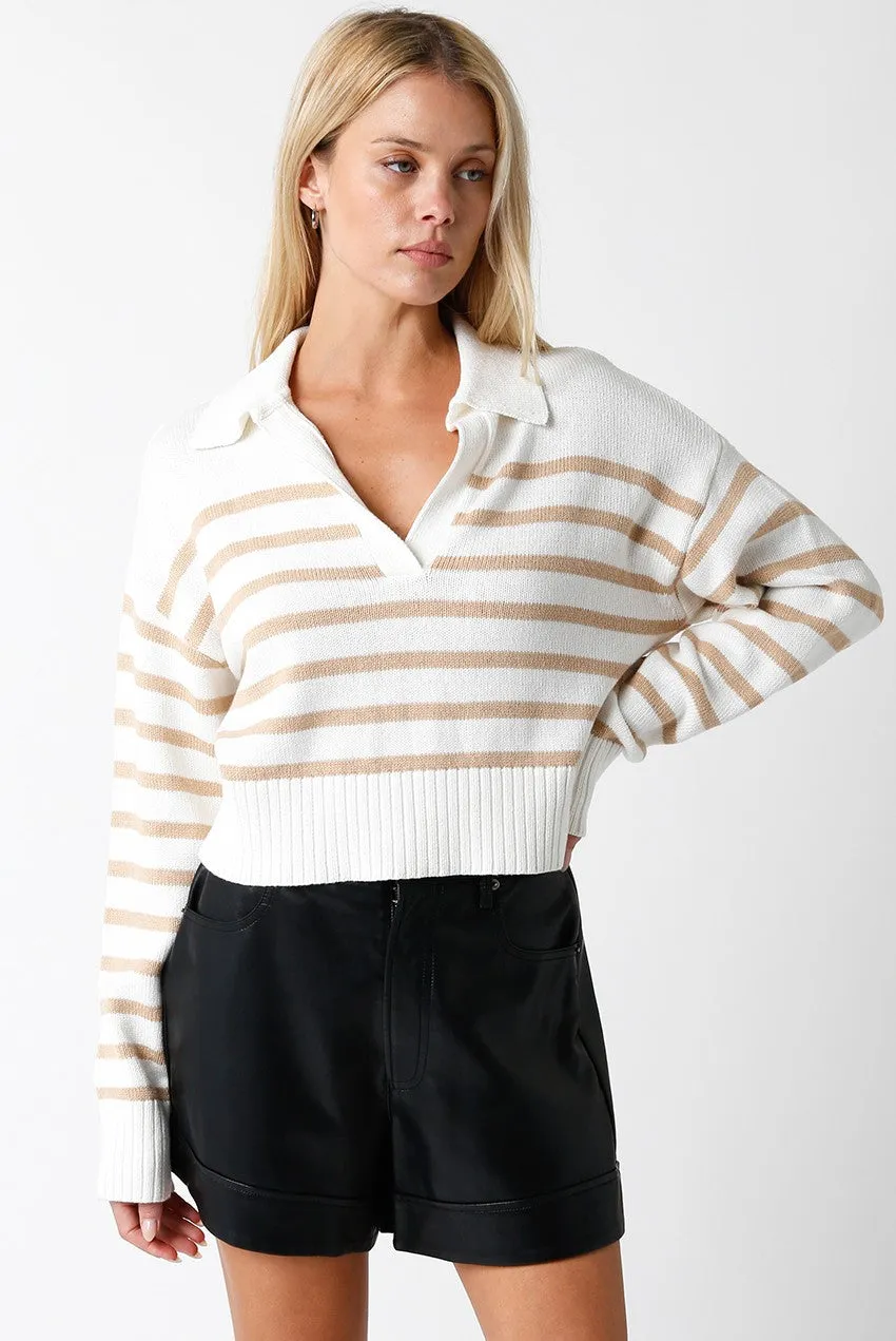 Jamie Stripe V-Neck Sweater