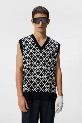 J.Lindeberg Mens Elian Knitted Vest - GEO JL NAVY