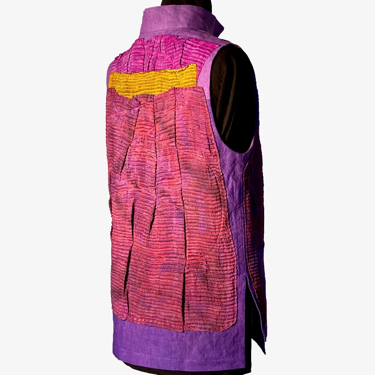 Joyce Wilkerson Vest, Origami, Purples, S