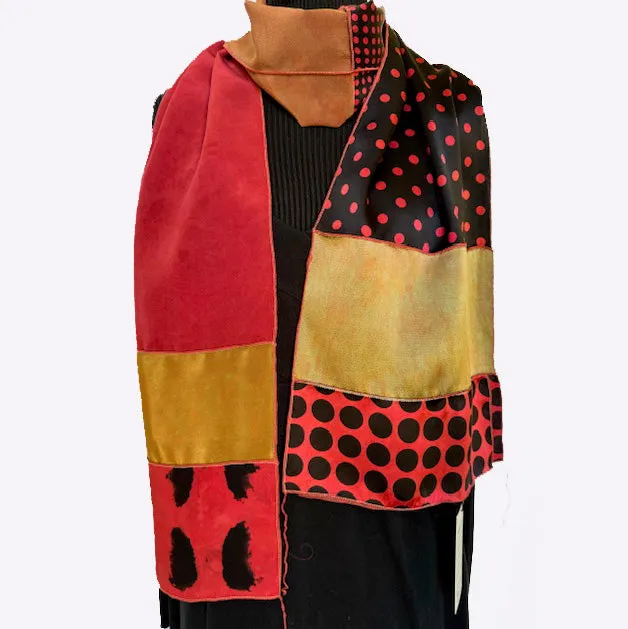 Judith Bird Scarf, Red/Gold/Black