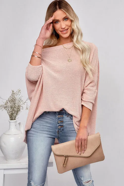 Just Imagine Oversized Long Sleeve Knit Sweater - 2 Colors