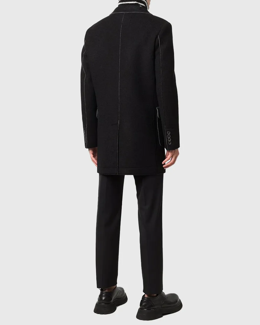 KARL LAGERFELD 502580 BLACK OVERCOAT