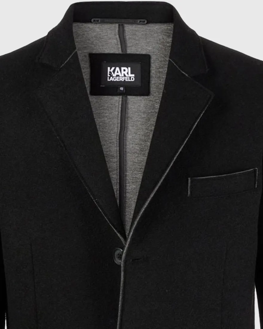 KARL LAGERFELD 502580 BLACK OVERCOAT