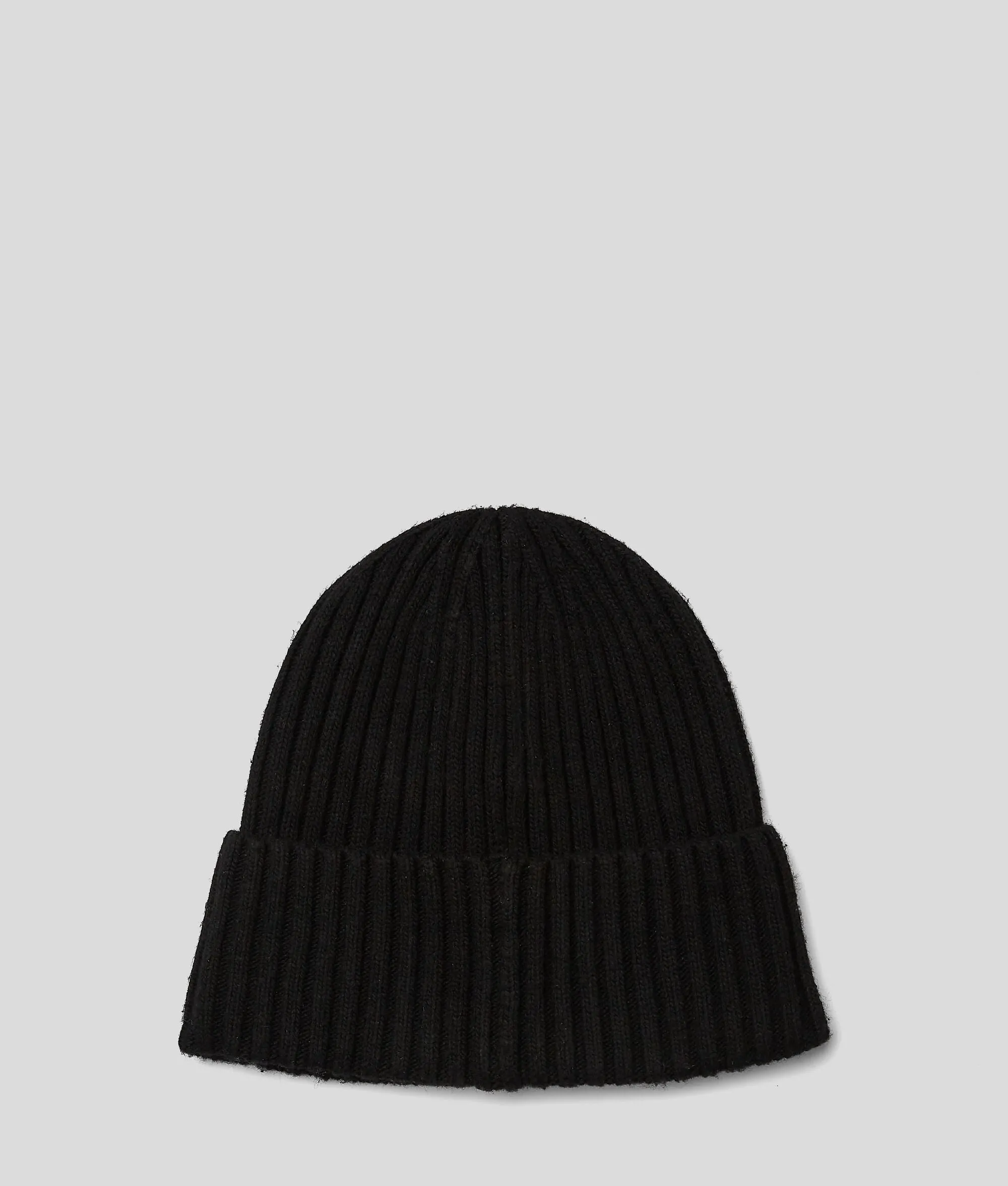 Karl Lagerfeld Logo Ribbed Men's Beanie | Black