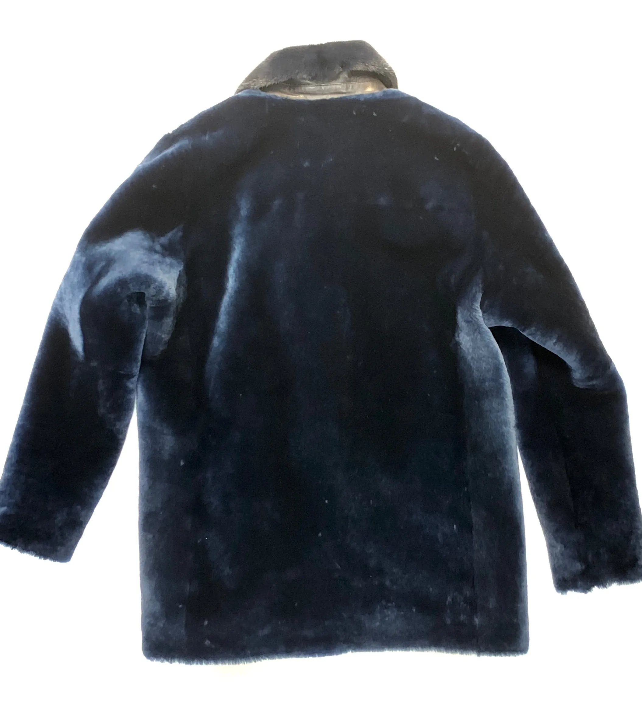 Kashani Navy Blue Mink Mouton Peacoat Shearling