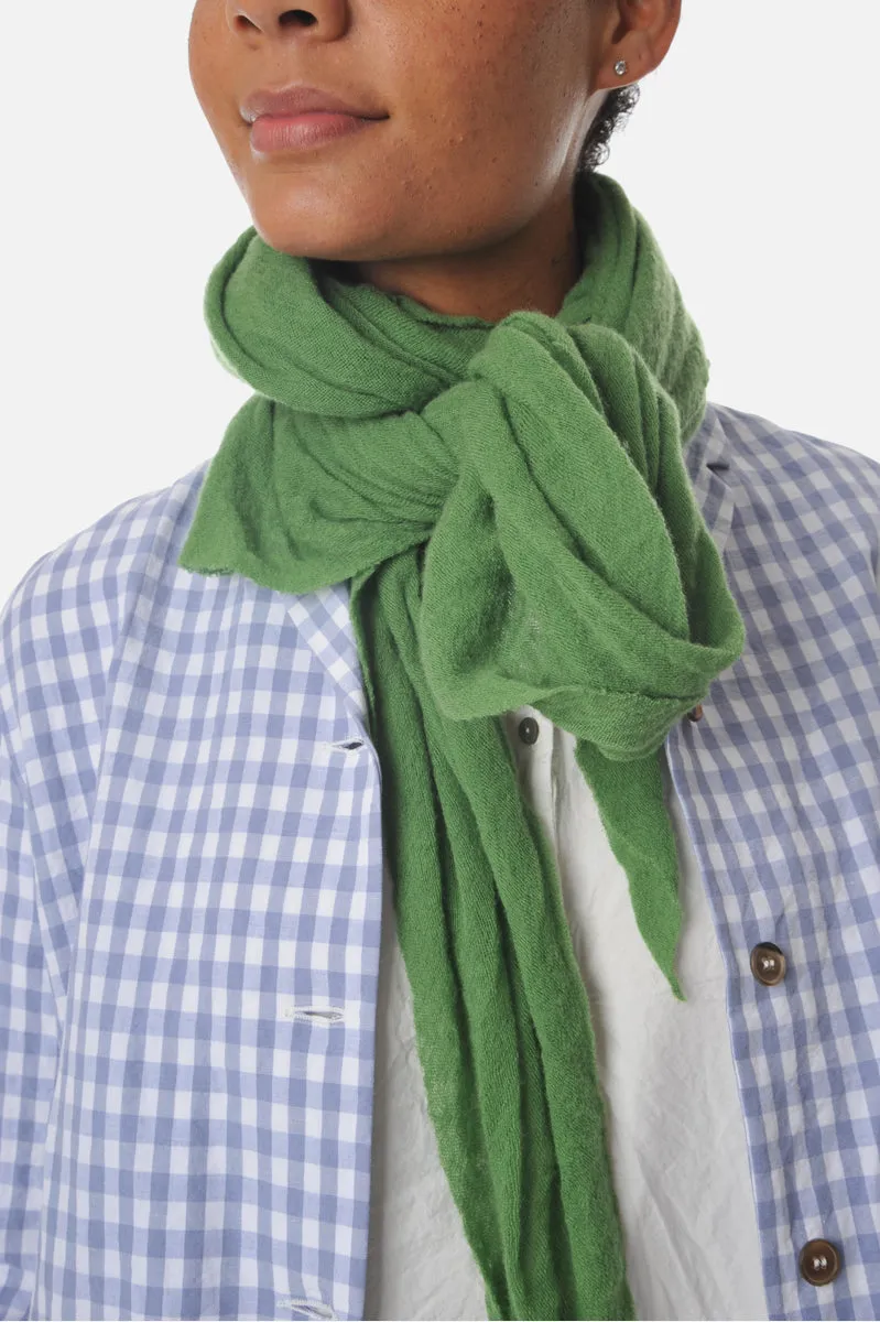 Kelly Green Classic Knit Diamond Cashmere Scarf