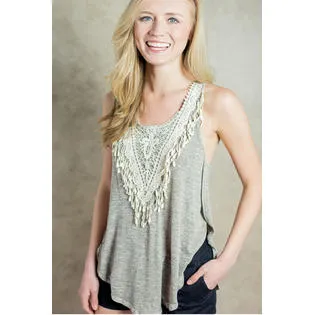 Ketty More Women Crochet Summer Irregular Hem Soft Tank Vest-KMWSB746