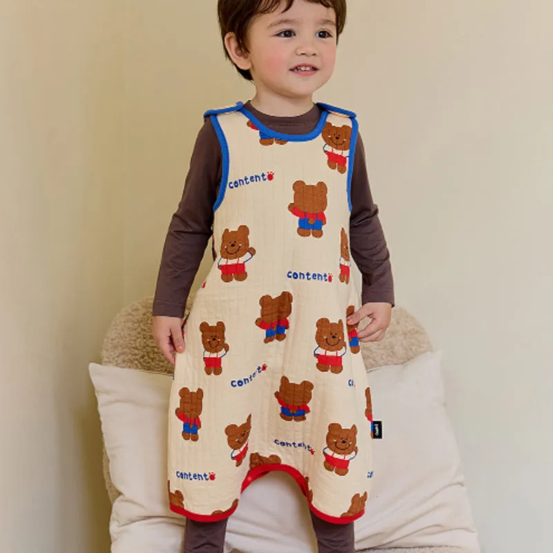 Kids Long Sleeping Vest - Choco Bear