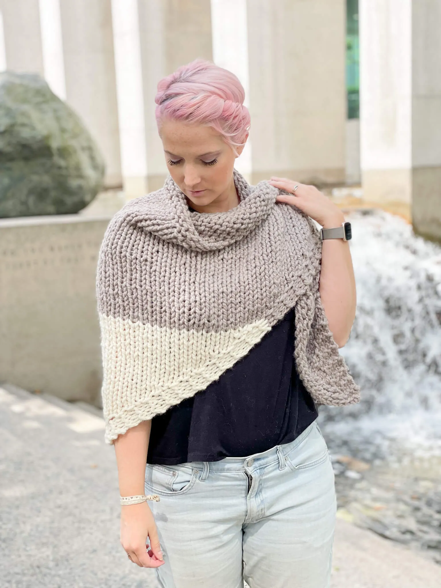 Knit Kit - Snow Cap Triangle Scarf