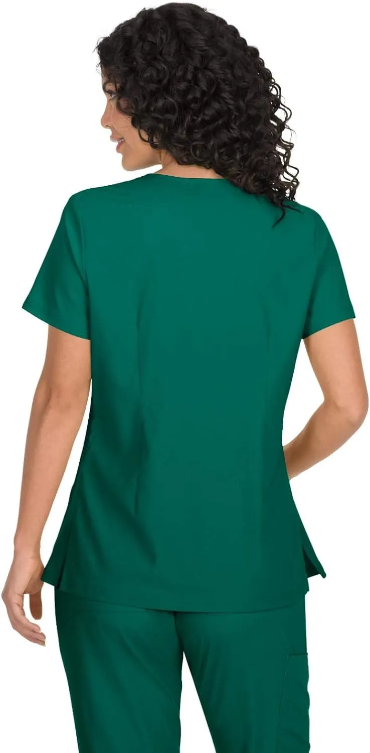 koi Basics Katie Women's 4-Pocket Mock-Wrap Scrub Top