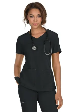 koi Basics Katie Women's 4-Pocket Mock-Wrap Scrub Top