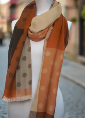 Koi Cafe Dots Baby Alpaca & Silk Stole/Shawl/Scarf - Peru