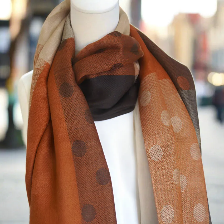 Koi Cafe Dots Baby Alpaca & Silk Stole/Shawl/Scarf - Peru