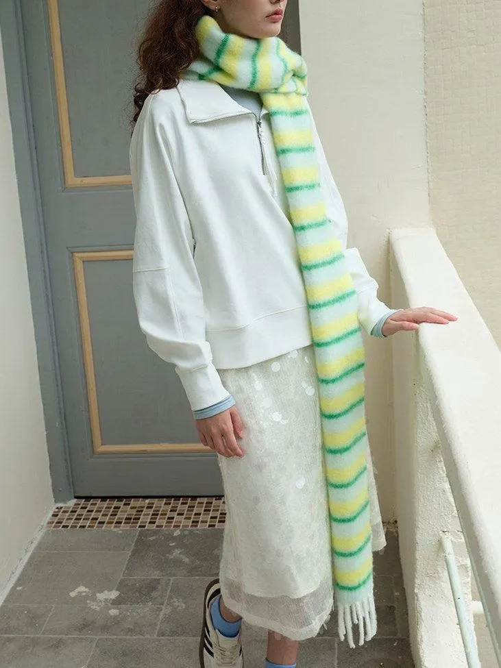 Ladies Color Block Sweet Cute Scarf YN038