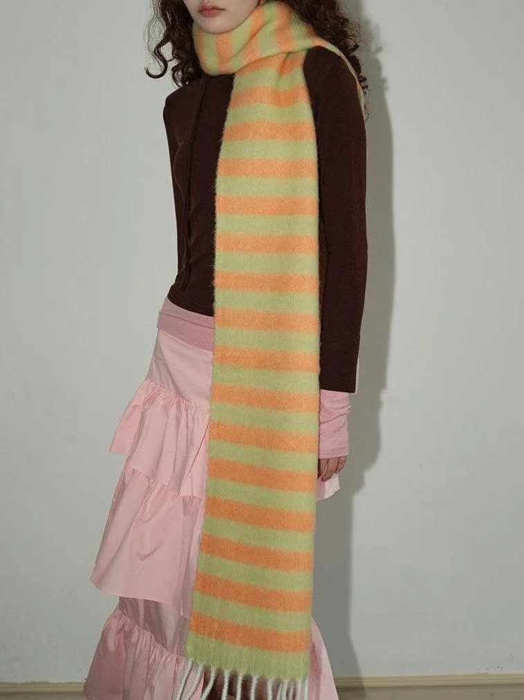 Ladies Color Block Sweet Cute Scarf YN038