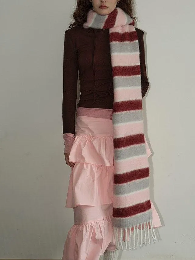 Ladies Color Block Sweet Cute Scarf YN038