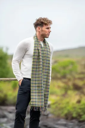 Lambswool Scarf Mens - Glen Mini Check