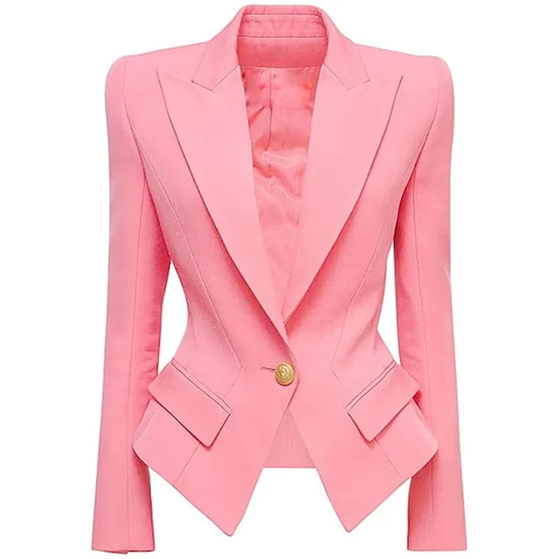 Laura Long Sleeve Collared Double Pocket Blazer