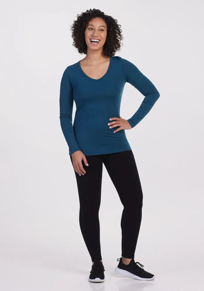 Layla V Neck Top - Real Teal