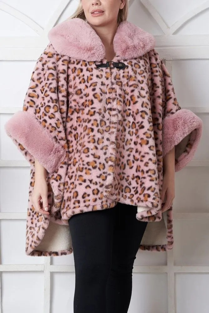 Leopard Print Faux Fur Cardigan