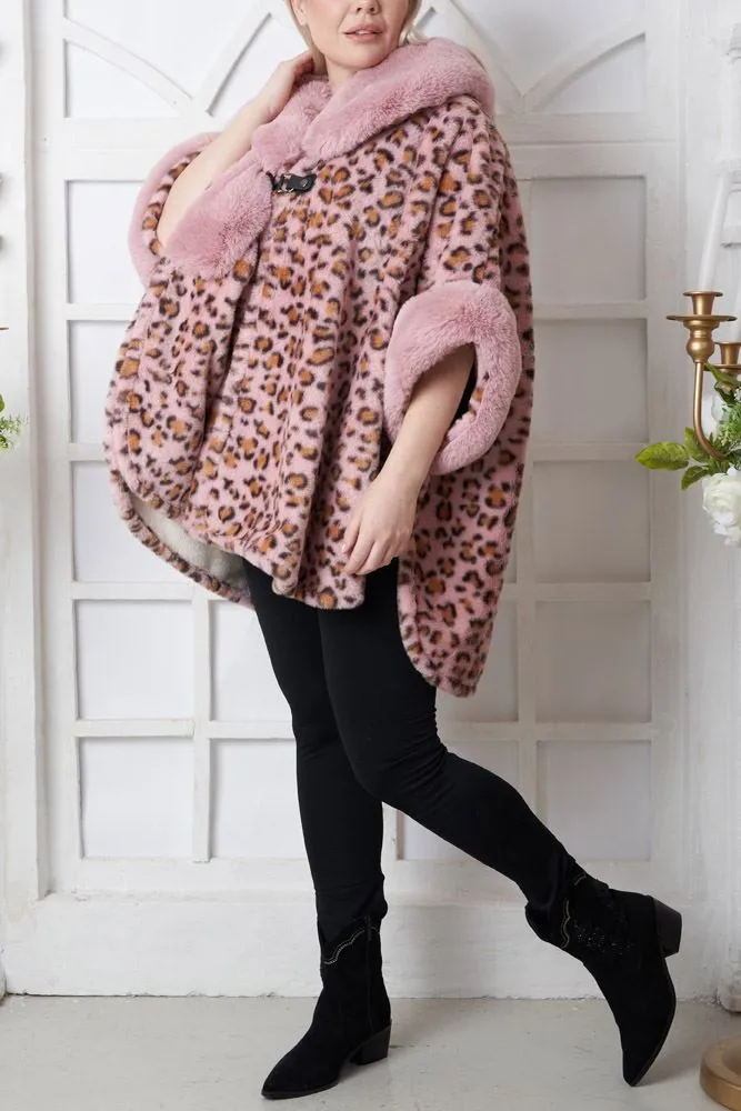 Leopard Print Faux Fur Cardigan