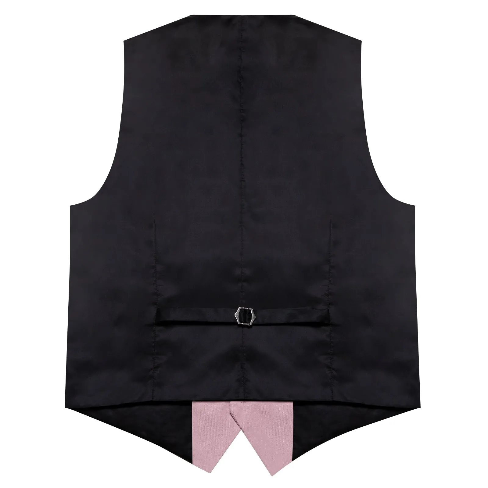 Light Pink  Solid Silk Men's Classic Vest with Two Pockets