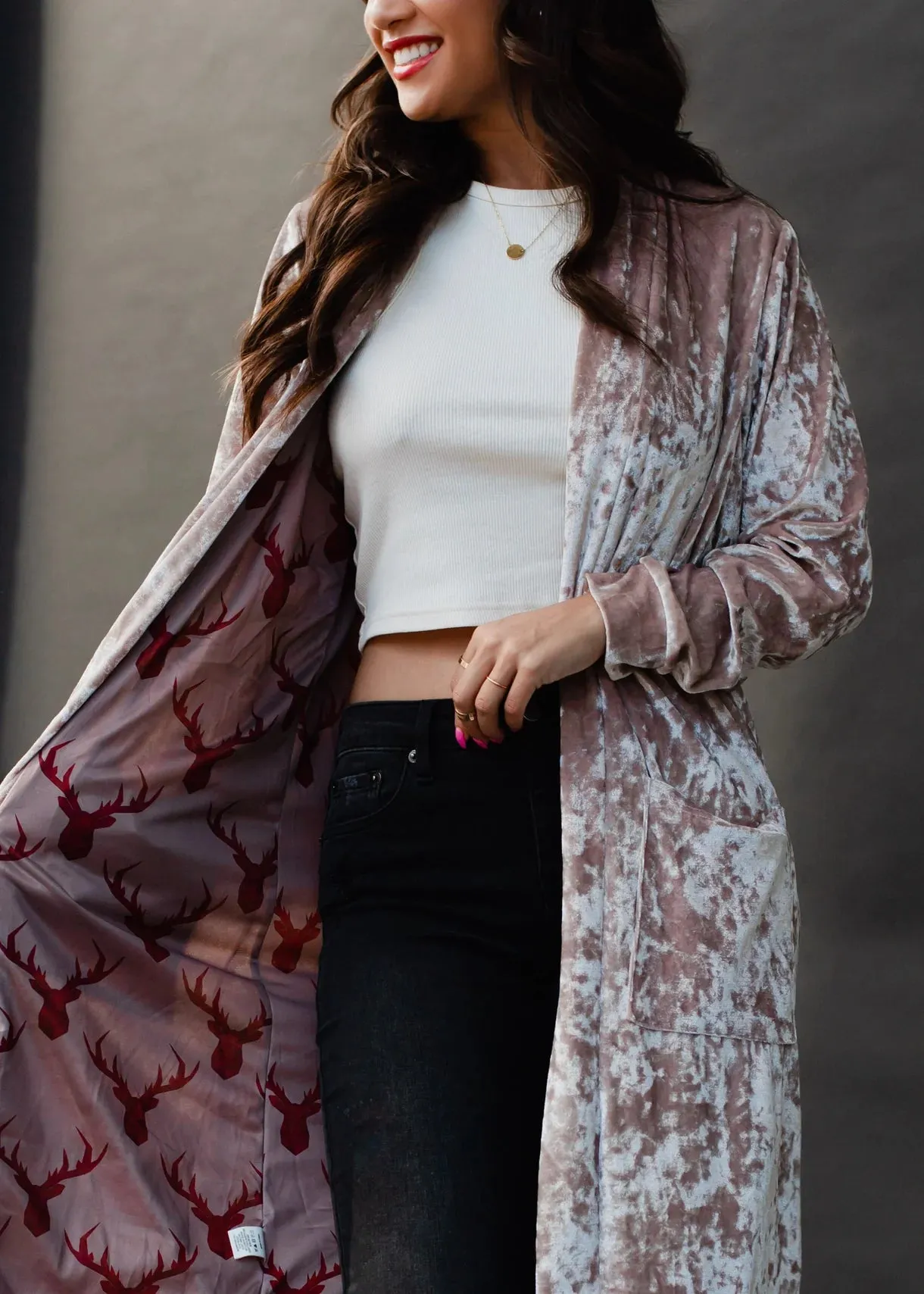 Light Pink Velvet Duster