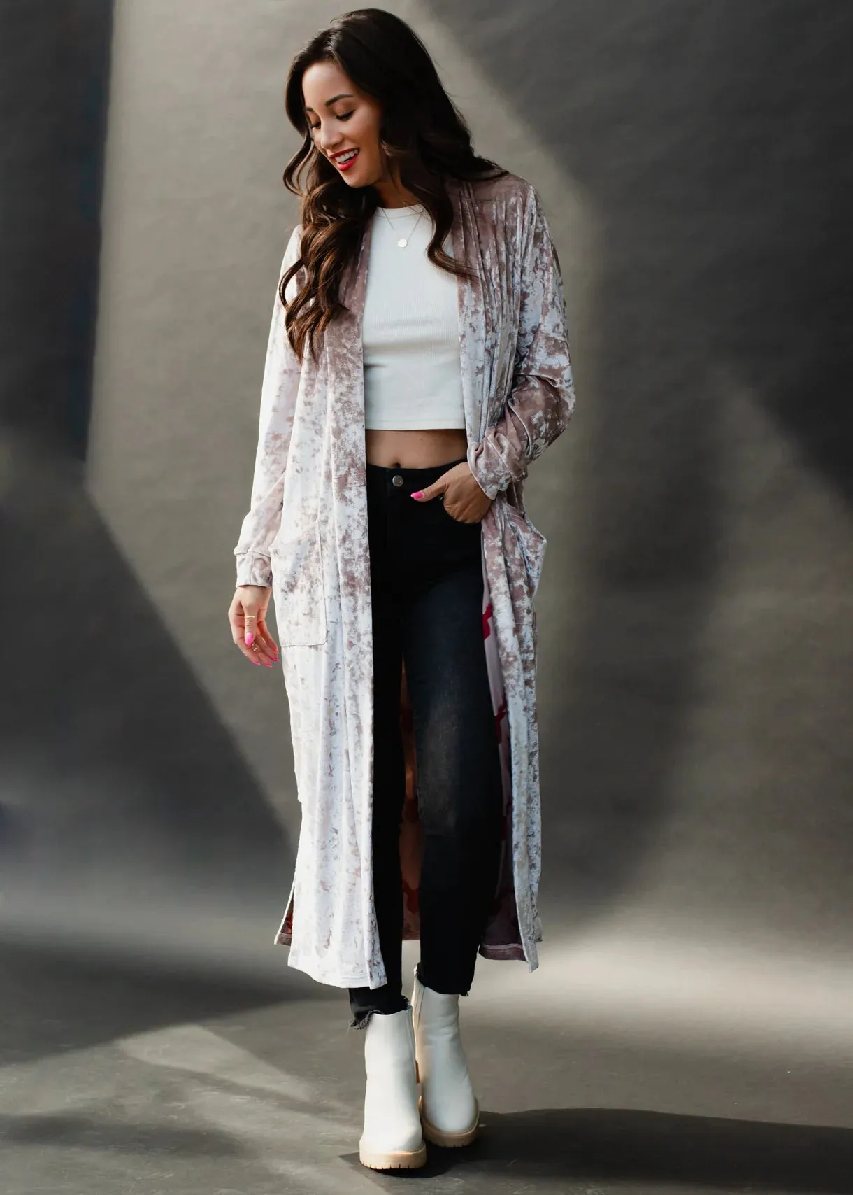 Light Pink Velvet Duster