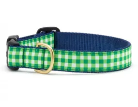 Lime Gingham Dog Collar