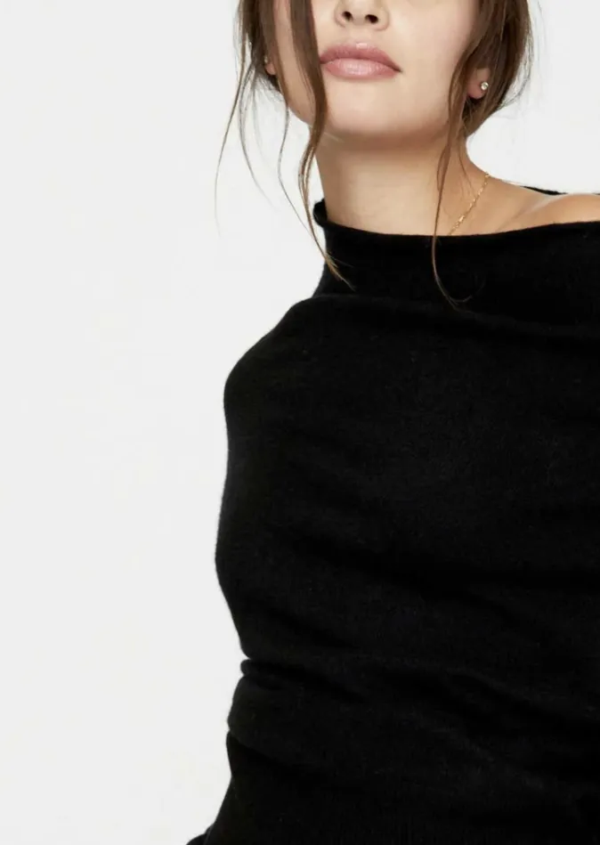 Lori Off Shoulder Cashmere - Black Onyx