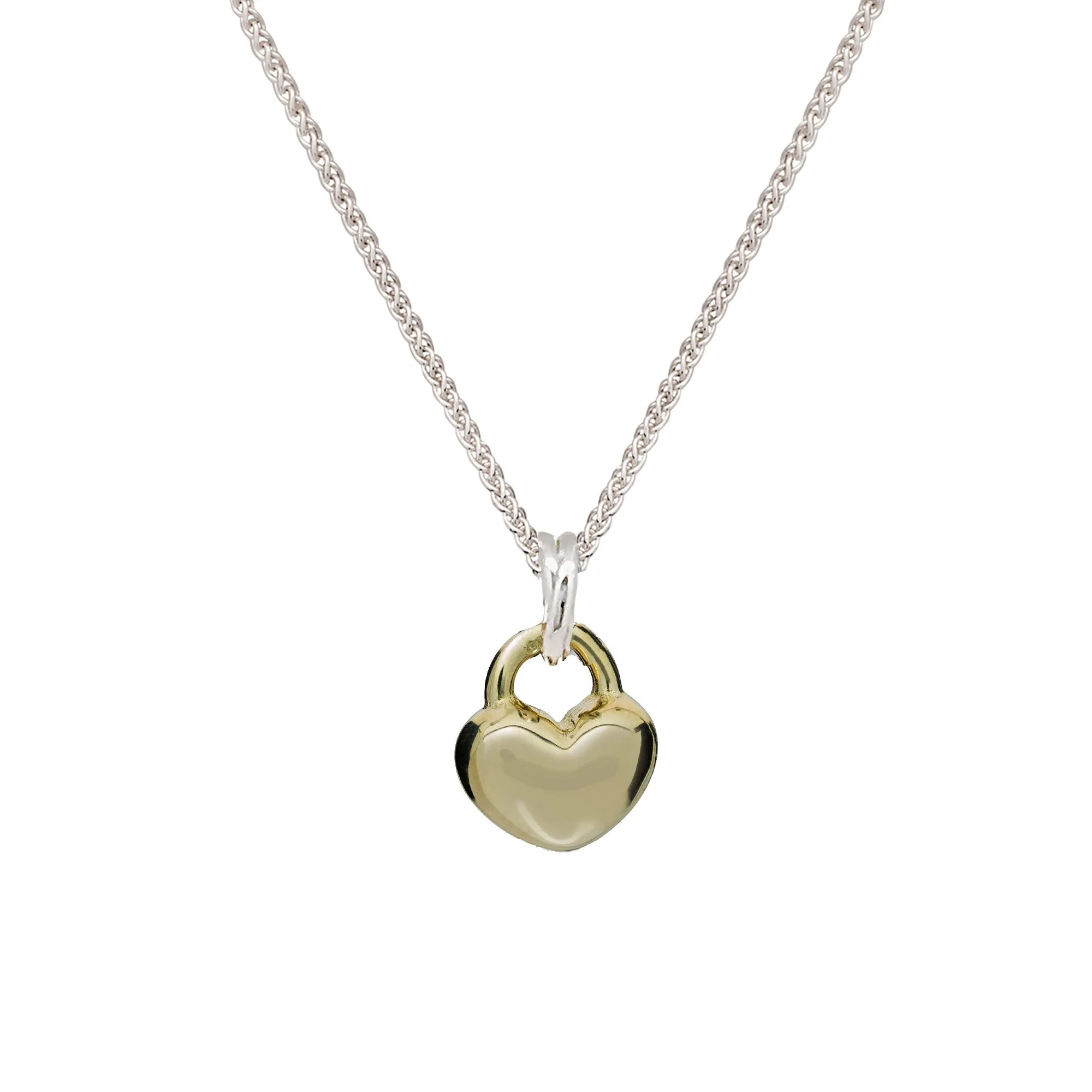 Love Heart Silver & Gold Necklace